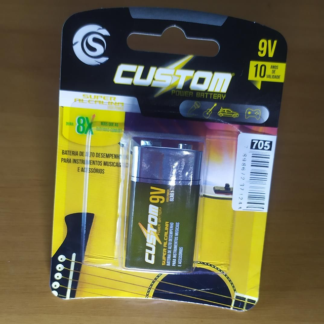 Bateria 9V Custon Power Super Alcalina Custon Sound