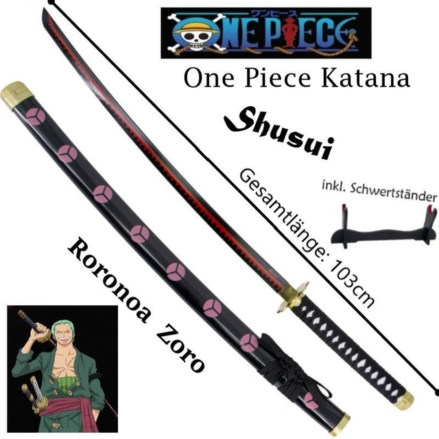 NEU One Piece Katana Schwert Shusui Roronoa ZORO 103cm für Cosplay Anime Fans Deko