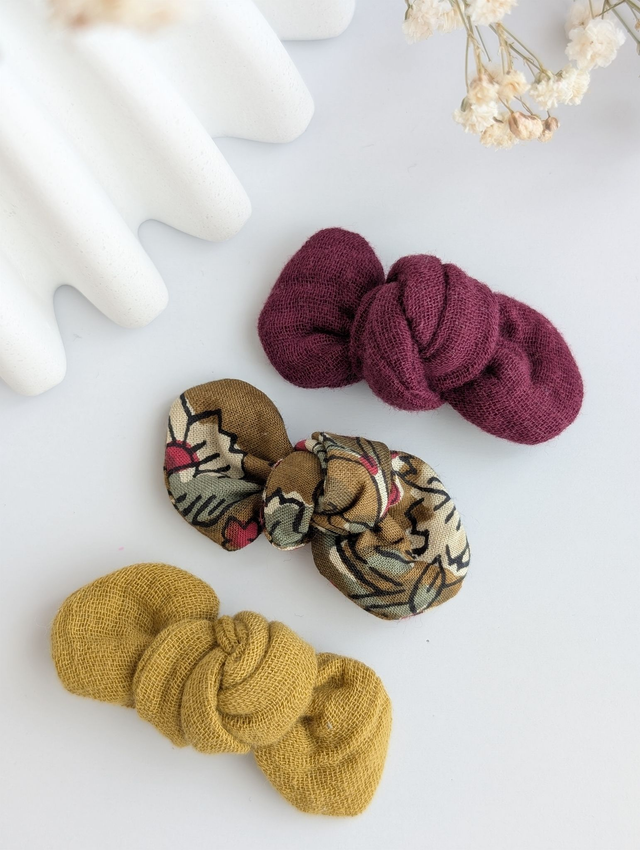 Lot de barrettes noeud Romie