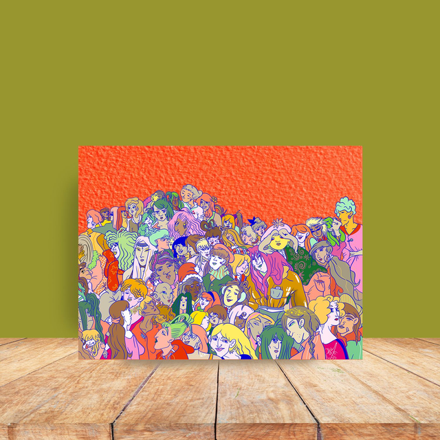 Foule Colorée Orange