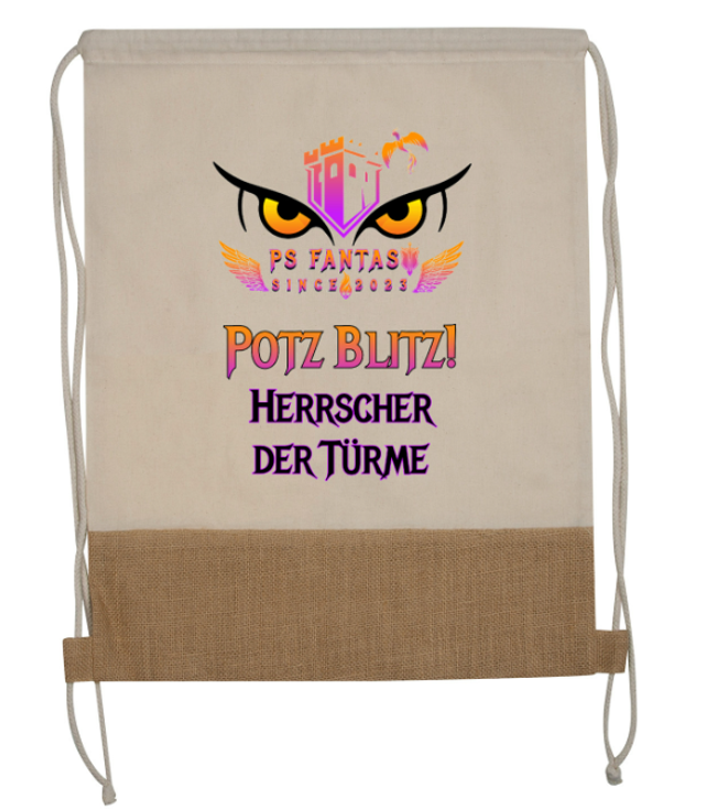 Turnbeutel Stoff/Jute Logo natur