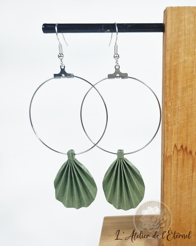 Boucles d'oreilles créoles Licuala long