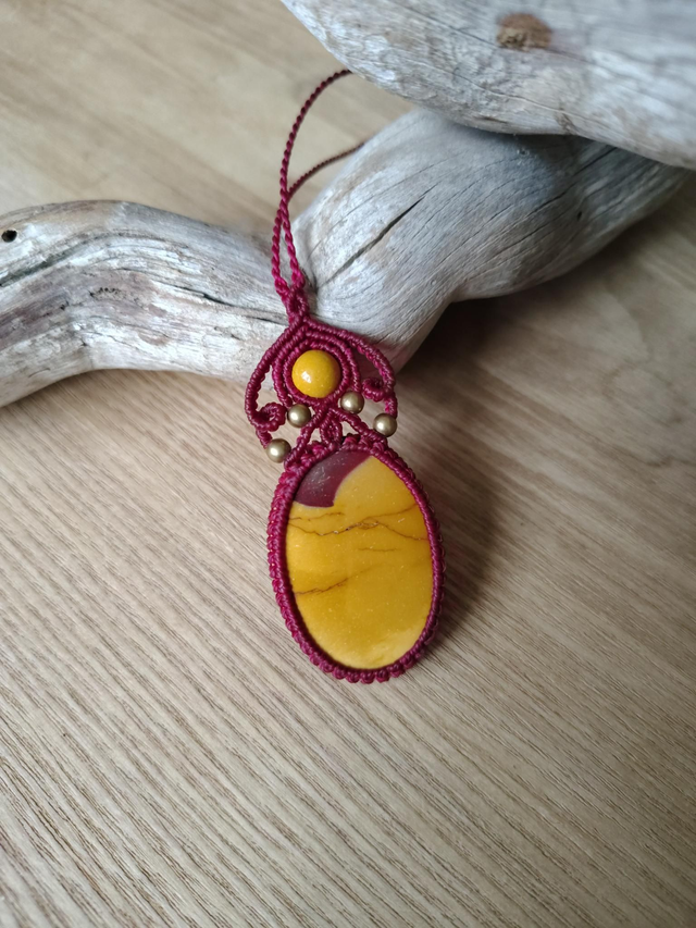 Collier Jaspe Mokaïte et laiton 