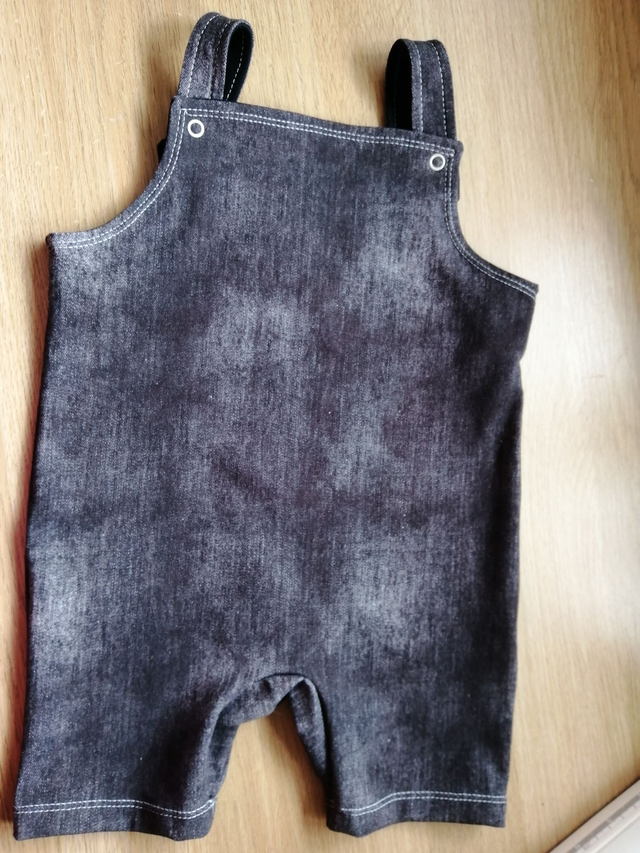 Dungarees - 12 mth (80 cm).   Black denim-look jersey