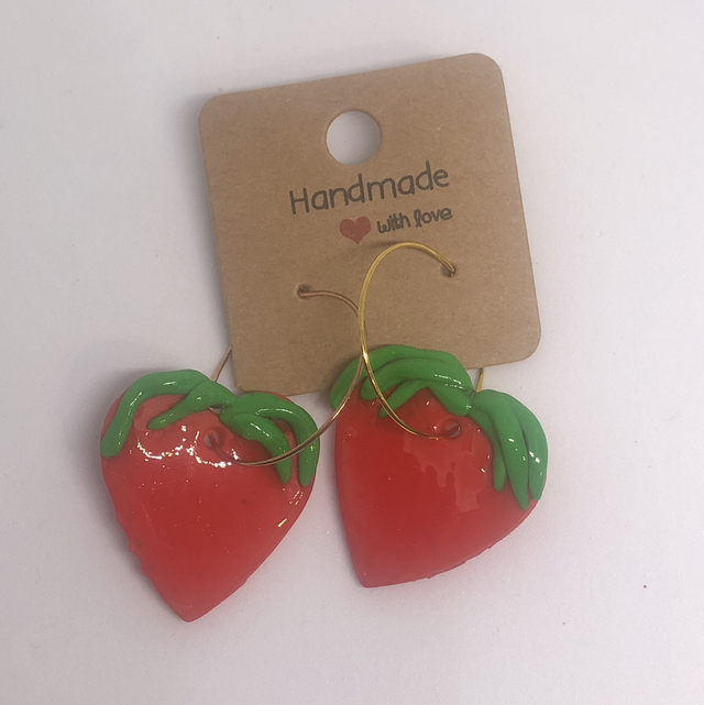 Strawberry Polymer Clay Earrings