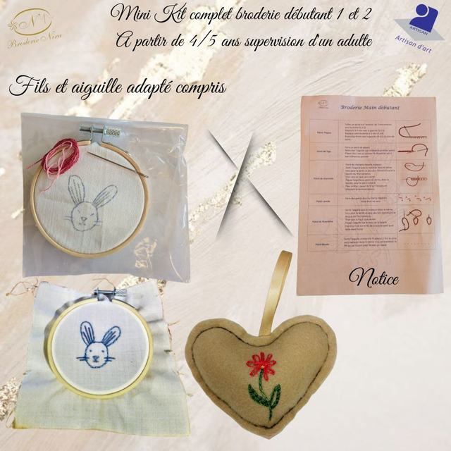 Kit de Broderie Main / Initiation Créative dès 5 Ans