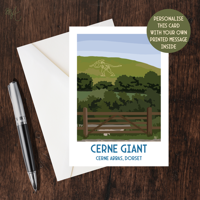 Cerne Giant, Travel Poster Card