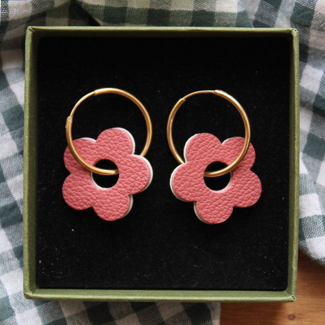 Boucles d’oreilles créoles fleurs 