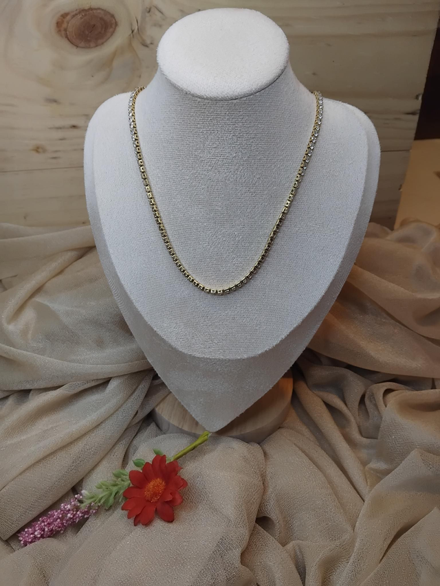 Collier strass en acier inoxydable 