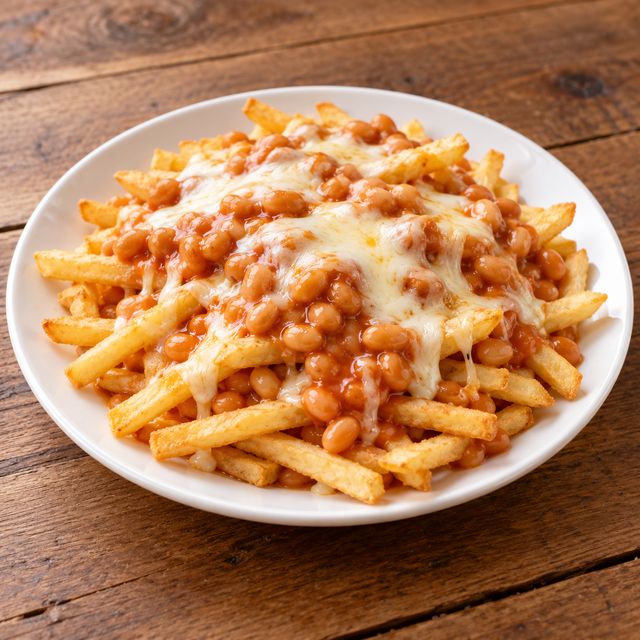 Cheesy Salted Fries &amp; Beans