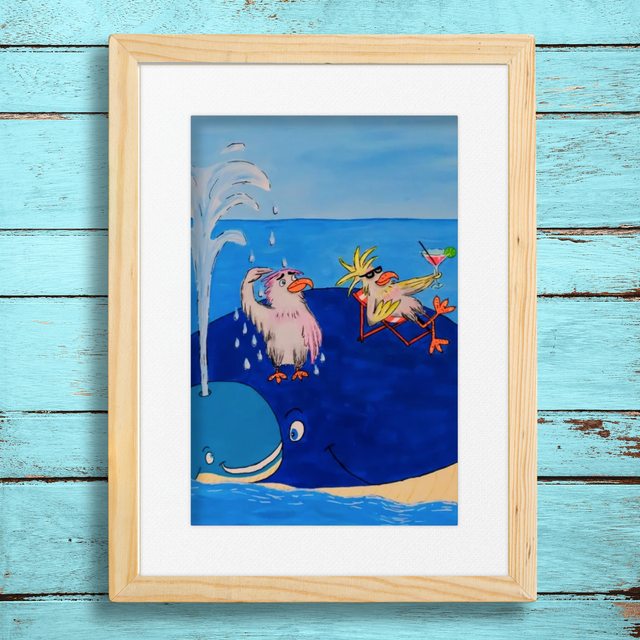 Walvissen en meeuwen | Print A4