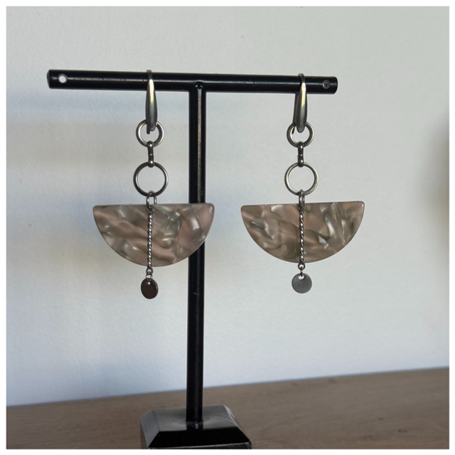 Boucles d’oreilles acier et résine