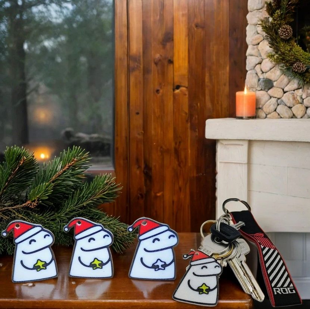 🎄🔑 Christmas Flork Keychain 🔑🎄