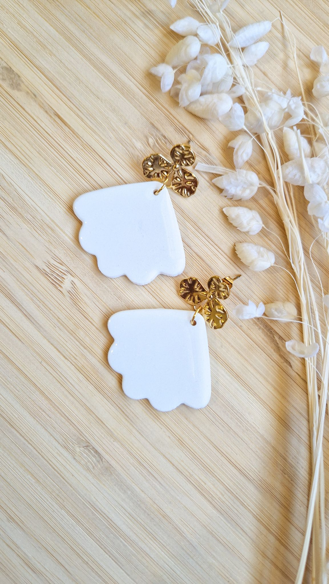 Radieuse - Collection Éclat nacré – Boucles d’oreilles artisanales en pâte polymère et résine  (1)