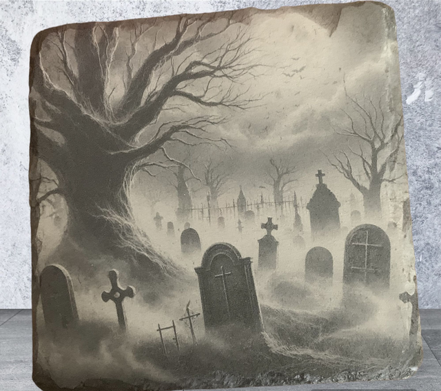 Slate Coaster - Graveyard