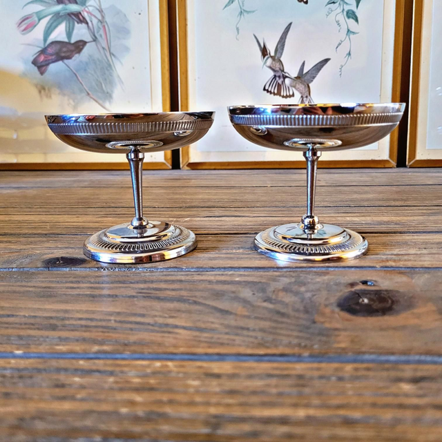 X Coupes à glaces vintage inox (avec cuillères) type Letang Remy