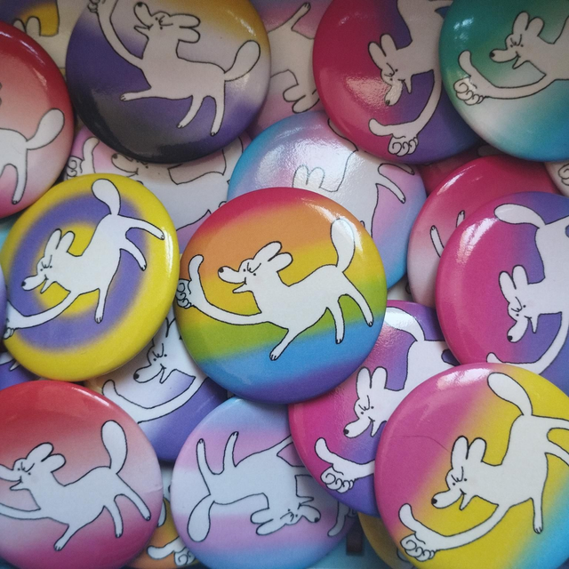 Dog thumbs up - pride (different flags! )