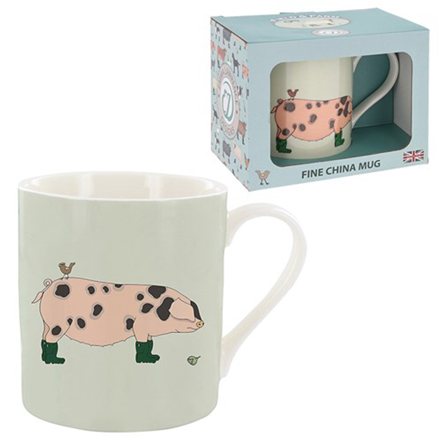 Homeware Emma Lawrence Mug Pig with Wellies 
