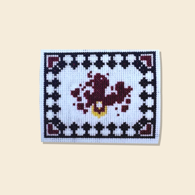 Orchid Cross-Stitch Sticker