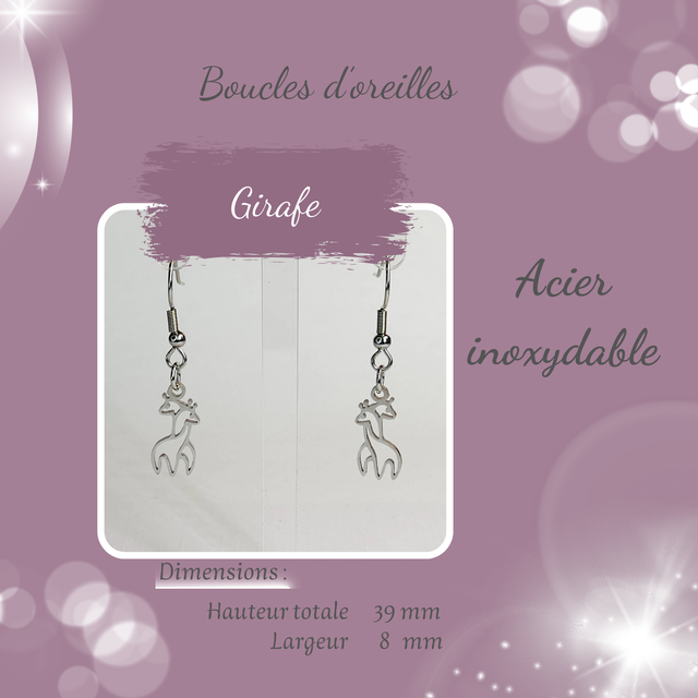 Boucles d&#039;oreilles - Girafe