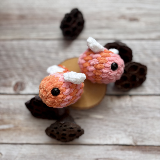 Porte-clés abeille assortis rose et orange 