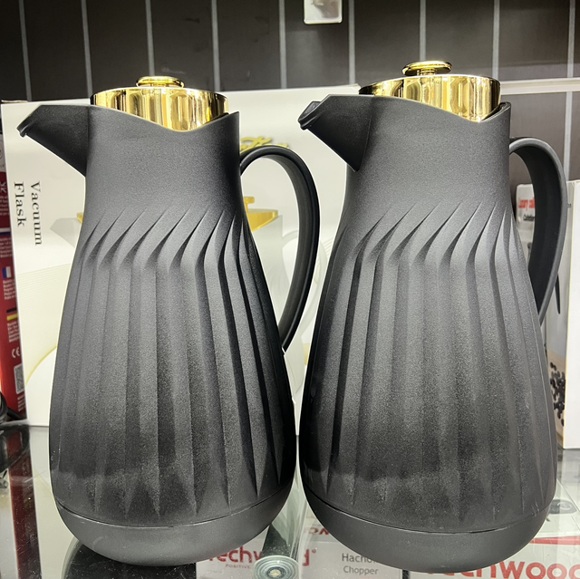Thermos par 2 noir/doré (gros trait)-LUXURY