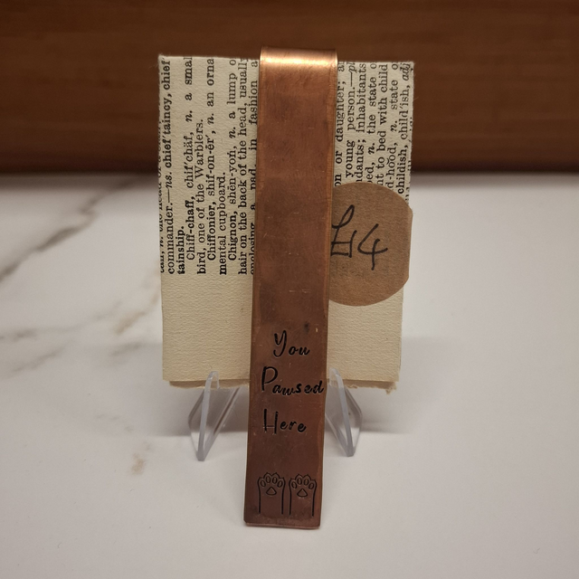 Handstamped Copper Bookmark