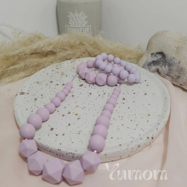 Lilas - Collier d'allaitement, de portage et de dentition en silicone