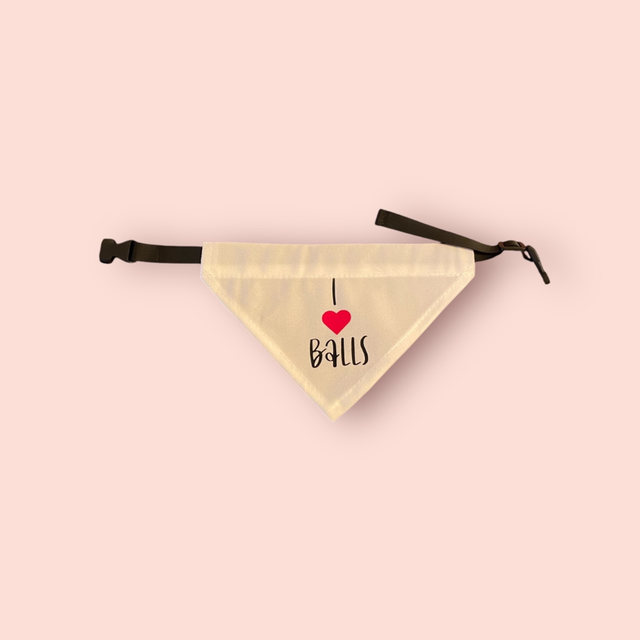I heart Balls Dog Bandana