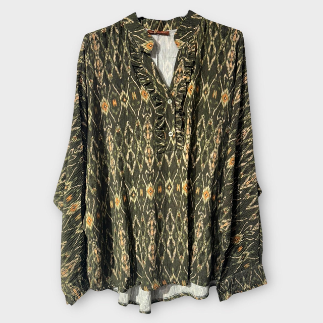 Blouse kaki avec imprimé 