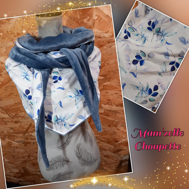 Maxi-châle motifs feuilles