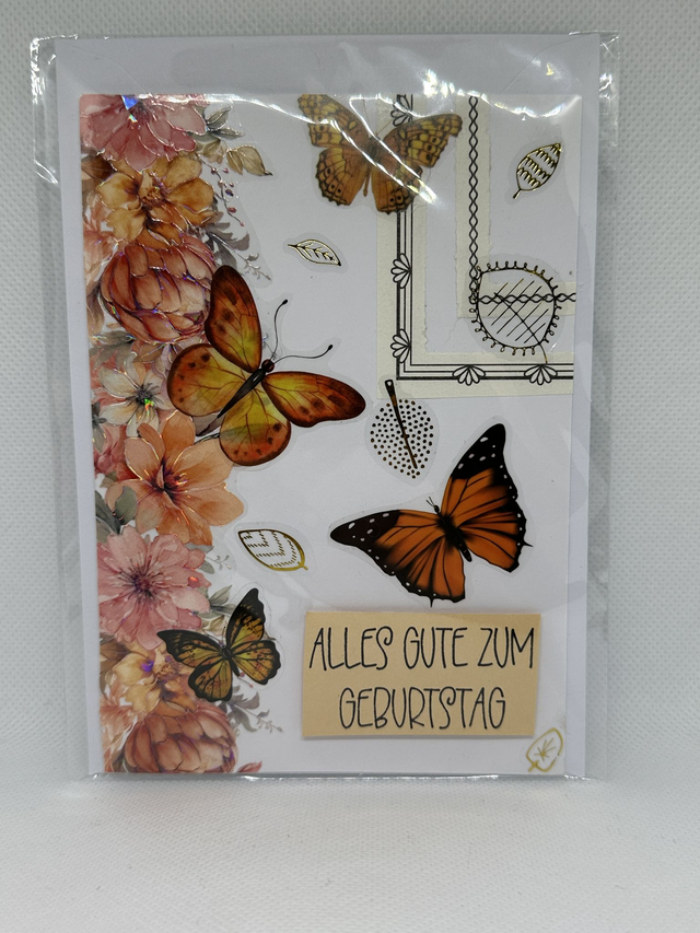 Geburtstagskarte Schmetterling im Frühling