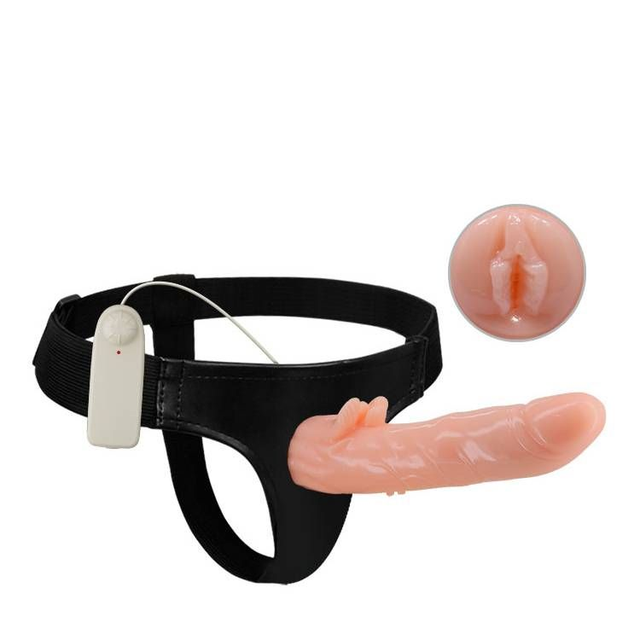 Cinta com Pênis Oco 21x3,5cm Vibro