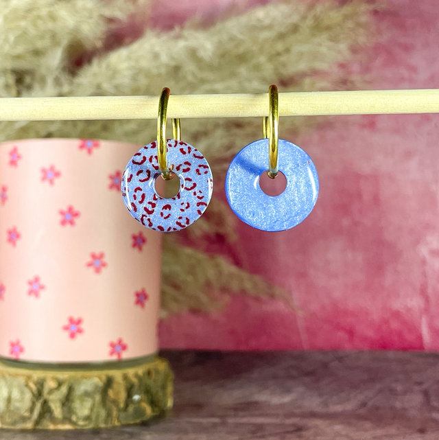 Boulons - bleu nacré & léopard bordeaux