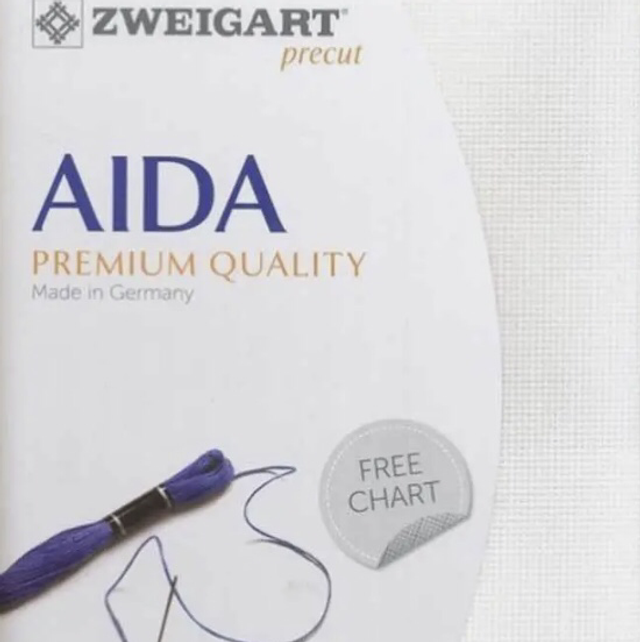 Zweigart 14 ct. white, Aida Fat Quarter 48cm x 53cm