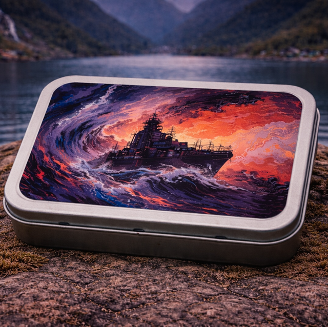 Battleship Boat Tobacco Tin 