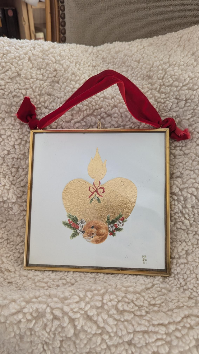 Ex-voto Renard endormi sous le gui