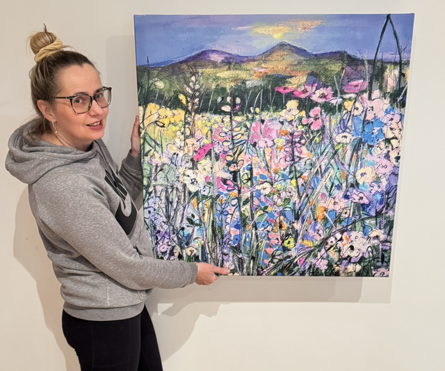 Print- Eildons- Blue Eildons- Large Square print