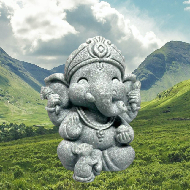 Echtstein Glückselefant Ganesha 