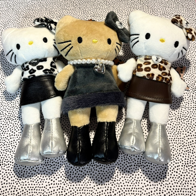 Posh Tall Hello Kitty inspired plush/keychain 3 cute designs!
