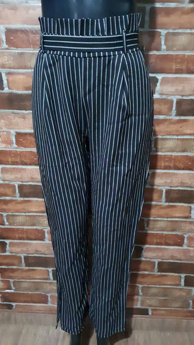 Calça Social Listrada, T/Gg