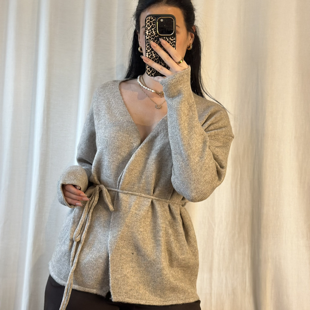 Wickel Cardigan taupe 