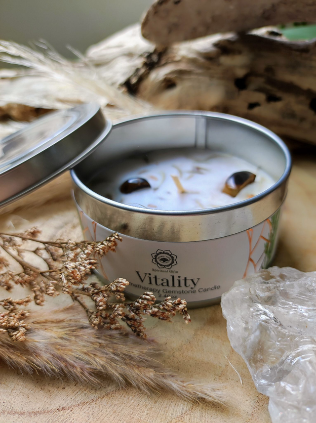 Bougie "Vitalité" Oeil de tigre et Gingembre doux