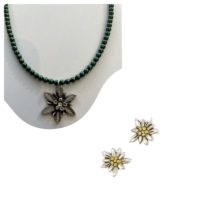 Set-Preis - Collier & Ohrstecker Edelweiss