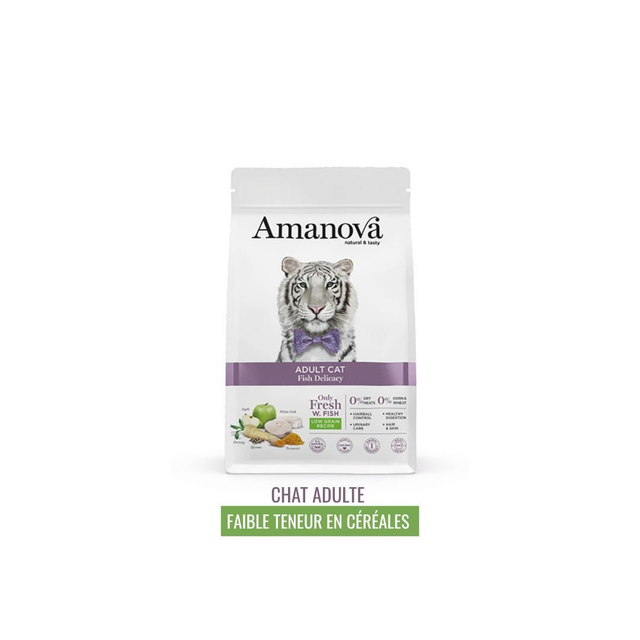 Amanova Croquettes chat adulte poissons blanc &amp; quinoa