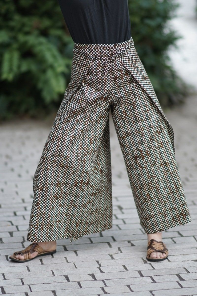 Pantalon portefeuille FOUTA | coton wax | imprimé KAFE