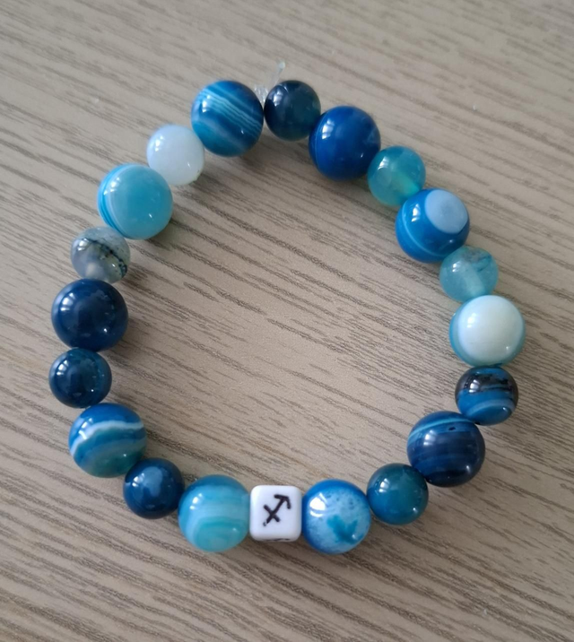 Sagittarius Agate Beaded Bracelet 