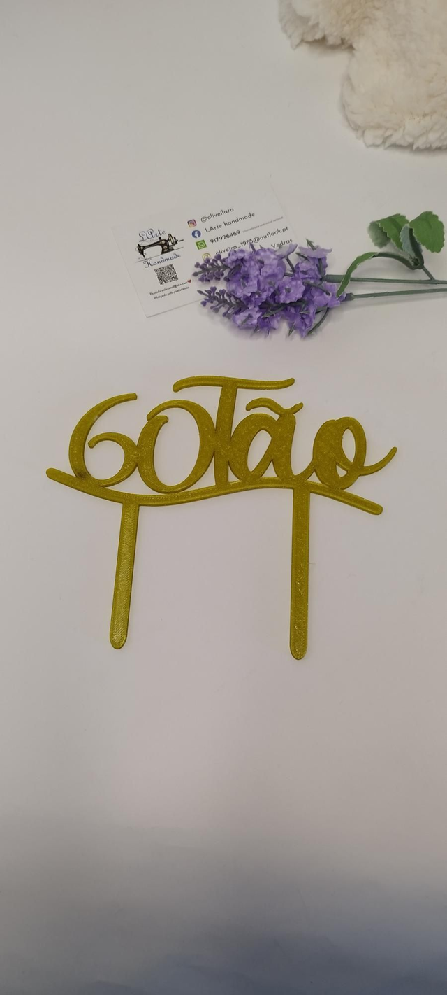 Topo de bolo &quot;60Tão&quot;