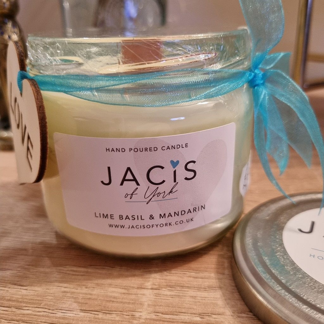 Jacis of York: Lime Basil &amp; Mandarin Scented Candle - Jar Range