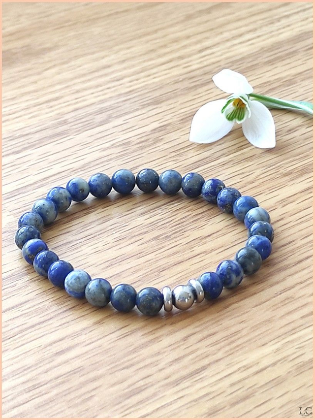 Bracelet 6mm - Lapis Lazuli 